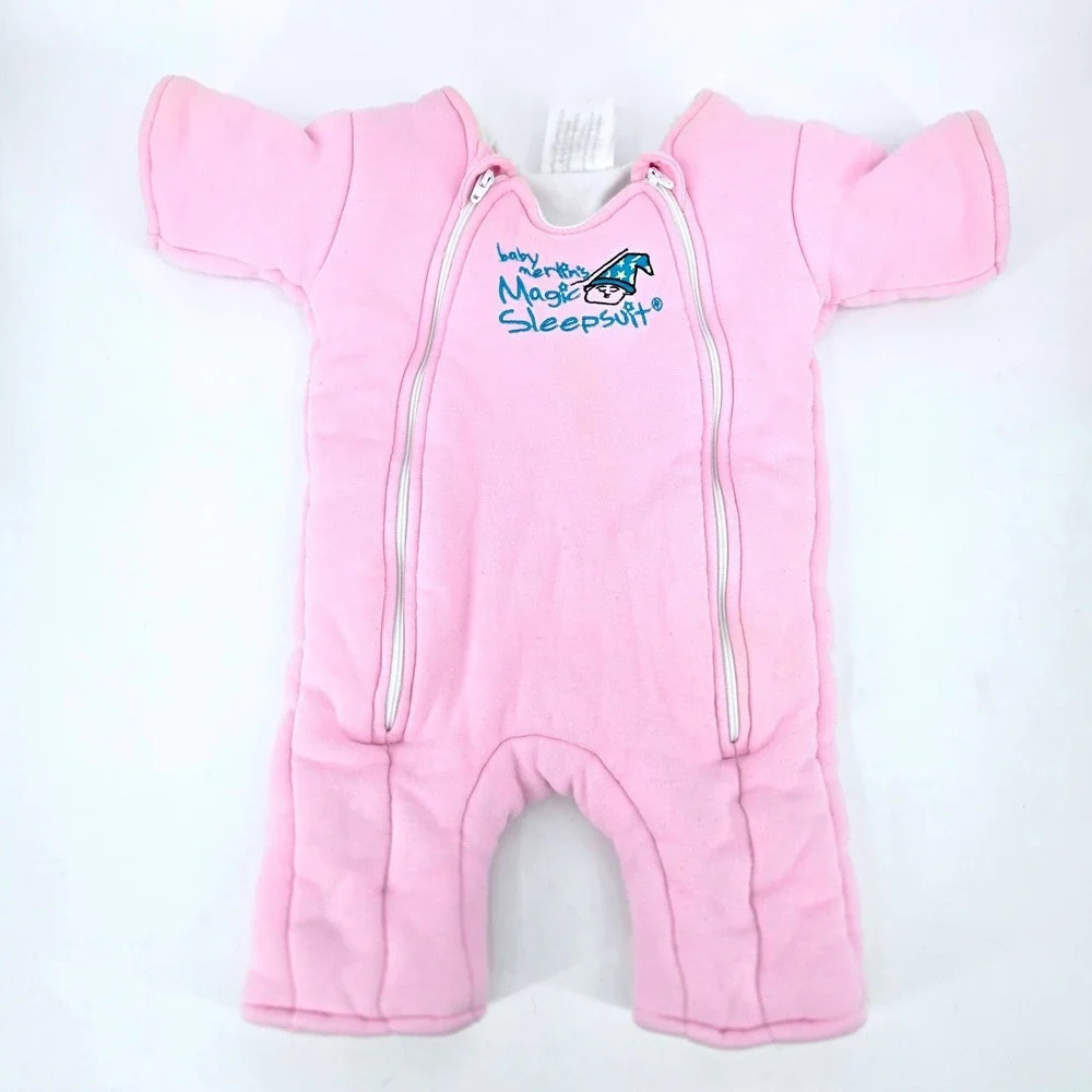 Baby Merlins Magic Sleepsuit Pink Cotton Swaddle Transition Small 3-6 Months